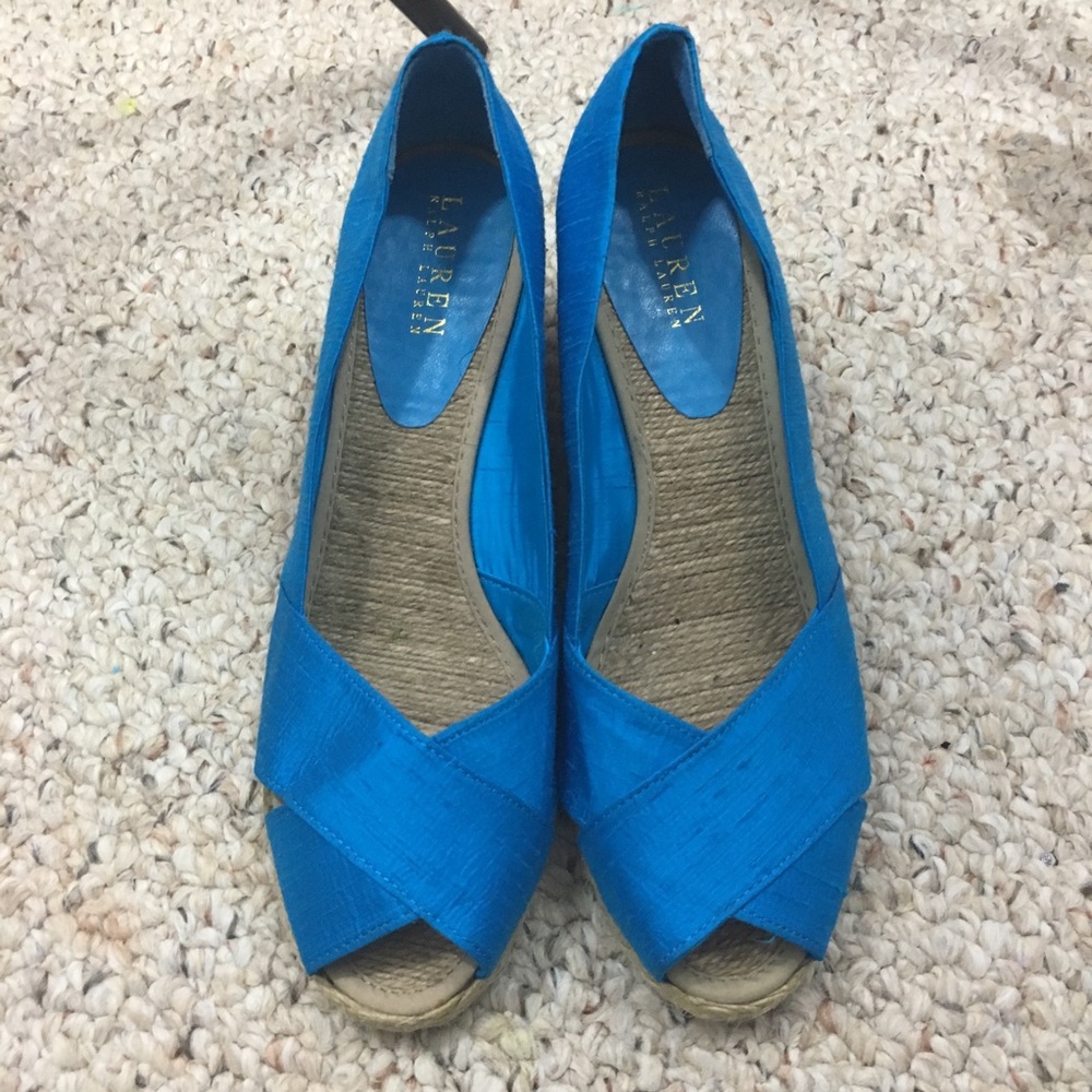 Ralph Lauren royal blue wedges